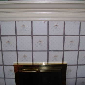 Hand-painted fireplace tiles