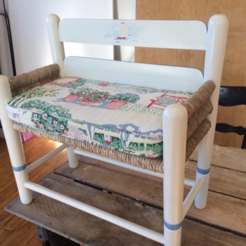 Painted bench cushion