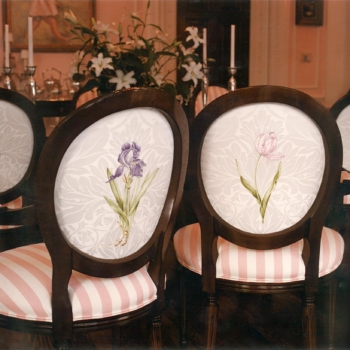 Painted fabric chairs