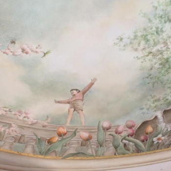 Detail from a 7x9' foot ceiling mural.