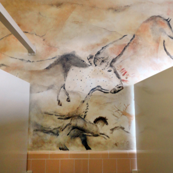 Lascaux Cave Painting in public bathroom.