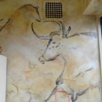 Lascaux Cave Painting in public bathroom.
