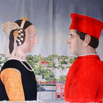 'The Duke and Duchess,' based on Piero della Francesca’s famous 1465 portrait.
