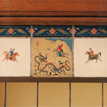 Hand-painted tiles, Persian motif