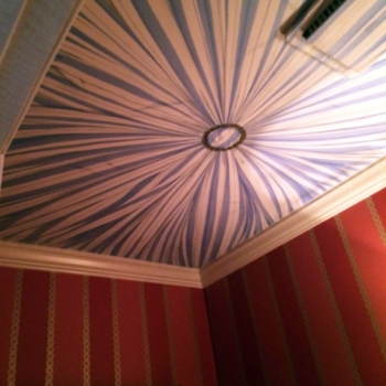A painted tented ceiling.