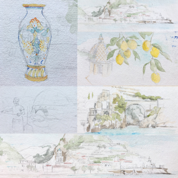 Sketches for Amalfi Coast Mural